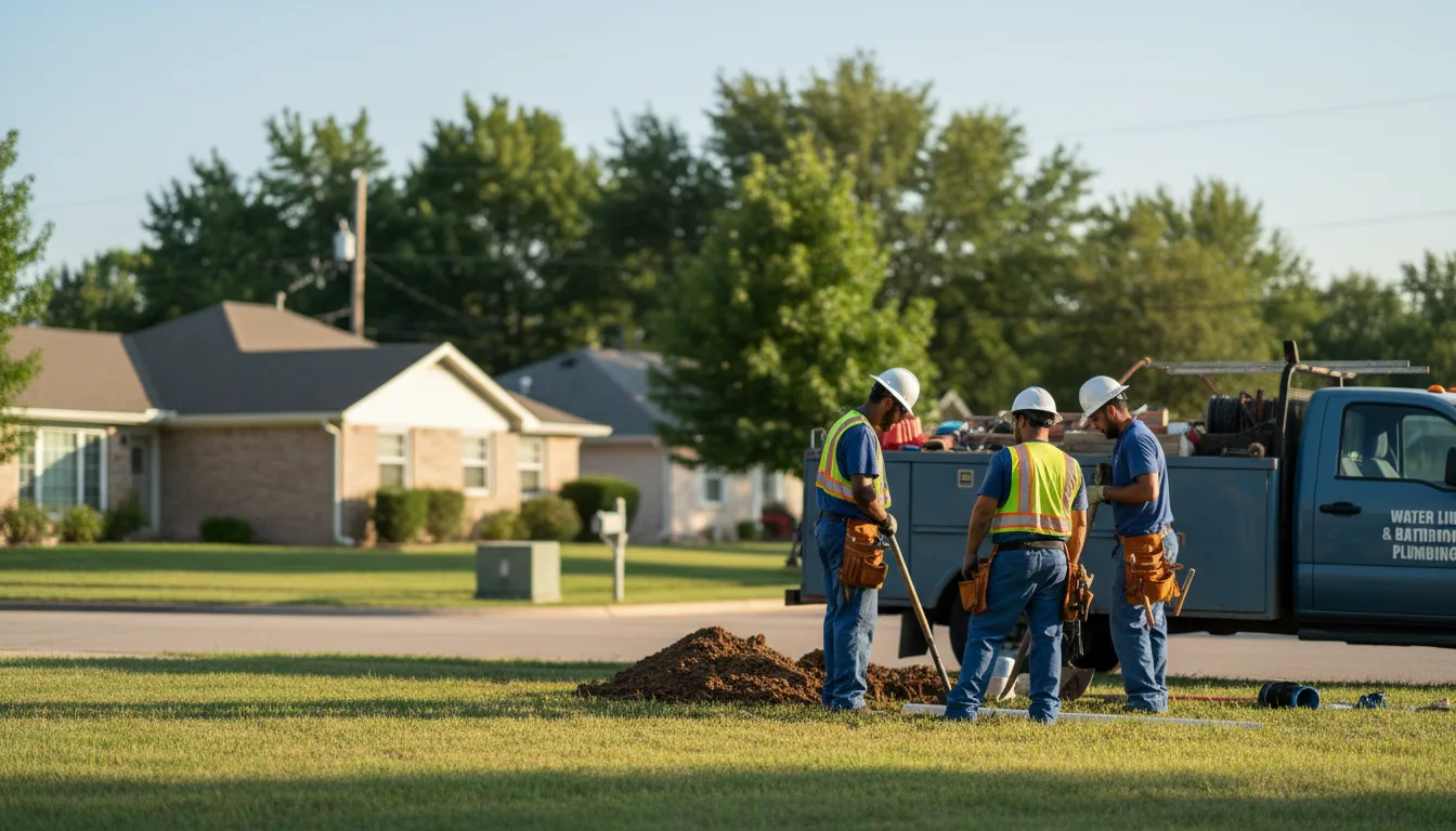 Residential water line and bathroom plumbing service in Haddam, KS